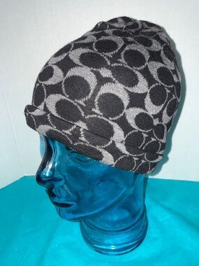 Unisex Coach Monogrammed Knit Beanie